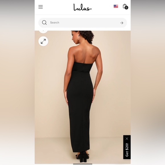 Lulu’s After hours Black Strapless Ruffled Maxi Dress - Picture 2 of 9